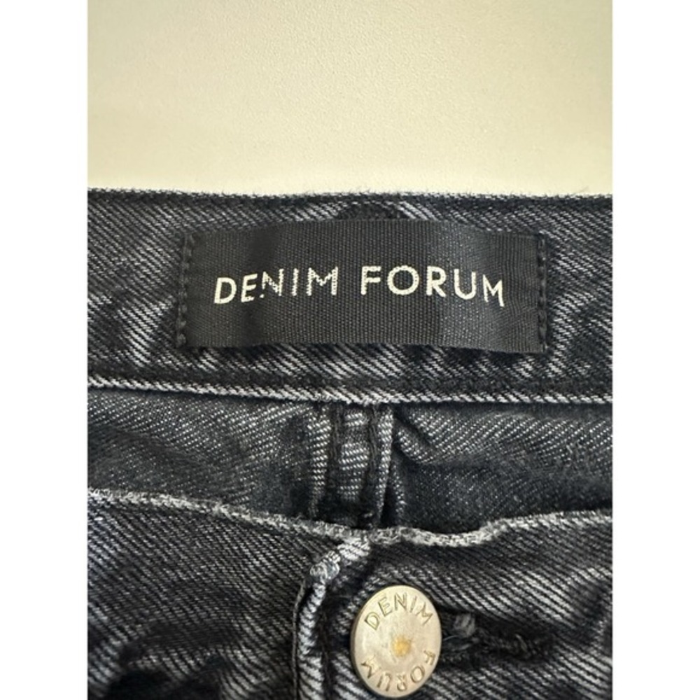 Denim Forum The Farrah High‎ Rise Wide Leg Jean Sz 31 Organic Cotton Black Denim - Picture 3 of 14